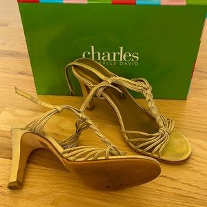 Strappy gold sandals